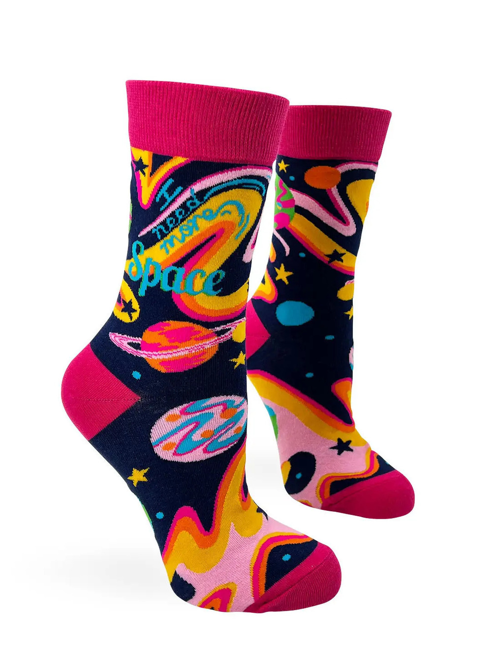 FD12 | Fabdaz Women's Novelty Crew Socks | I Need More Space | Size 5-10